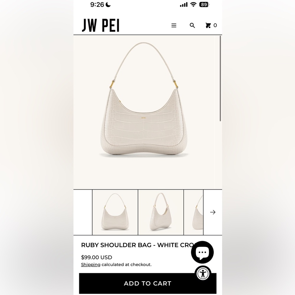 JW PEI beige croc shoulder bag BARELY WORN